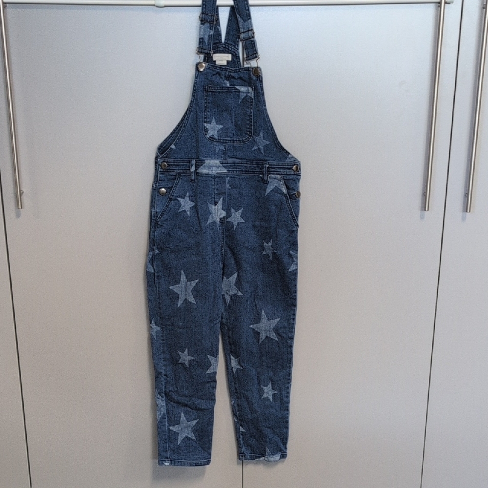 Star Pattern Denim Overalls - Picture 2 of 6